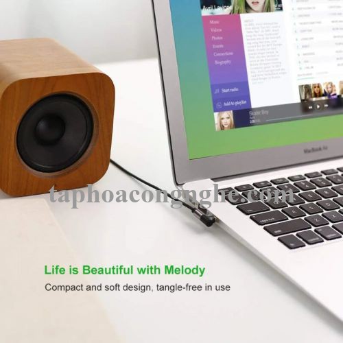 Ugreen 30560 3M màu Đen Cáp âm thanh 2 đầu 3.5mm dương 2 đầu vuông góc mạ vàng AV139 30030560